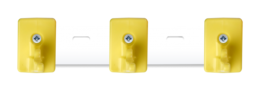 Система хранения (органайзер) Control Point на 3 поз. настенная из стали c крючками, желтый